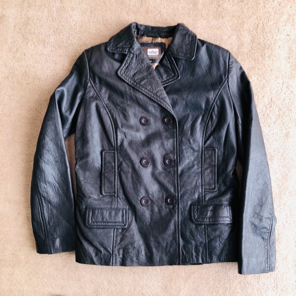 Bod & Christensen Black Leather Jacket Sz S